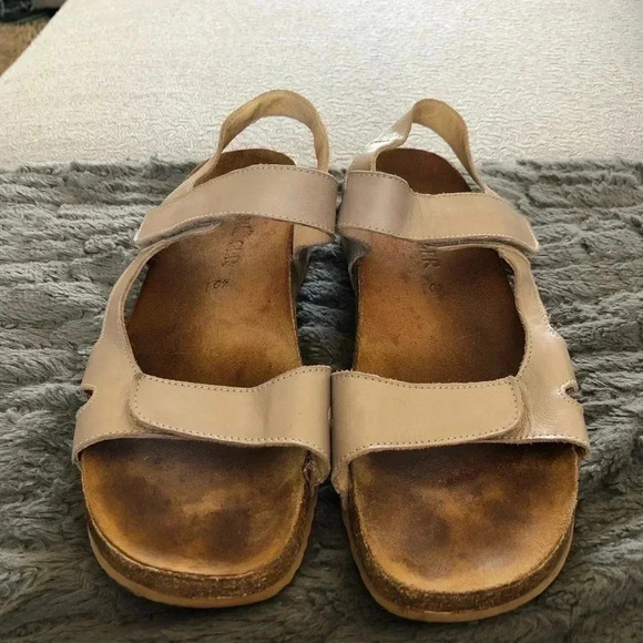 Haflinger Cork Footbed Leather Nude Pink Sandals Open Toe Flat: 40 - Picture 2 of 10